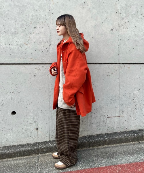 shesame(シーセム)の「フェイクウールフードコート(その他アウター・レディース・ダークブラウン/オレンジ/杢グレー・MEDIUM/LARGE)」の16枚目の写真