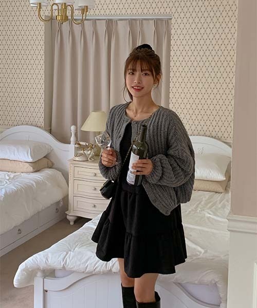 SONA（ソナ）の「SONYUNARA スクエアティアードミニワンピース（ワンピース・レディース・ブラック/ライトベージュ・ONE SIZE）」の21枚目の写真