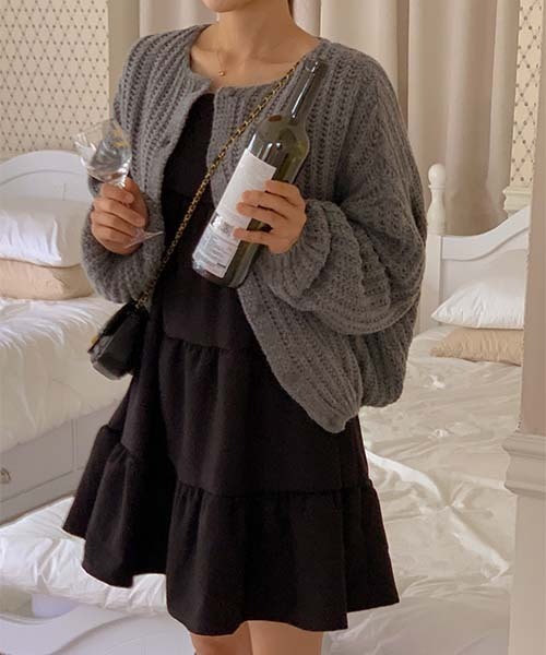 SONA（ソナ）の「SONYUNARA スクエアティアードミニワンピース（ワンピース・レディース・ブラック/ライトベージュ・ONE SIZE）」の18枚目の写真