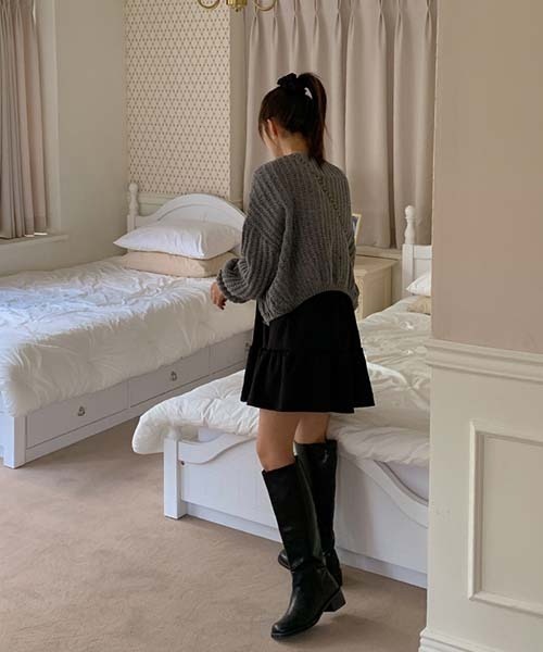 SONA（ソナ）の「SONYUNARA スクエアティアードミニワンピース（ワンピース・レディース・ブラック/ライトベージュ・ONE SIZE）」の3枚目の写真