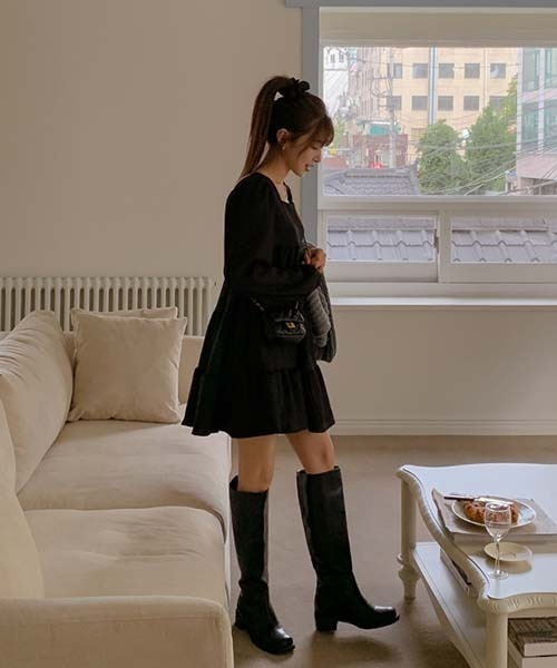 SONA（ソナ）の「SONYUNARA スクエアティアードミニワンピース（ワンピース・レディース・ブラック/ライトベージュ・ONE SIZE）」の20枚目の写真