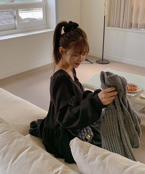 SONA（ソナ）の「SONYUNARA スクエアティアードミニワンピース（ワンピース・レディース・ブラック/ライトベージュ・ONE SIZE）」の4枚目の写真