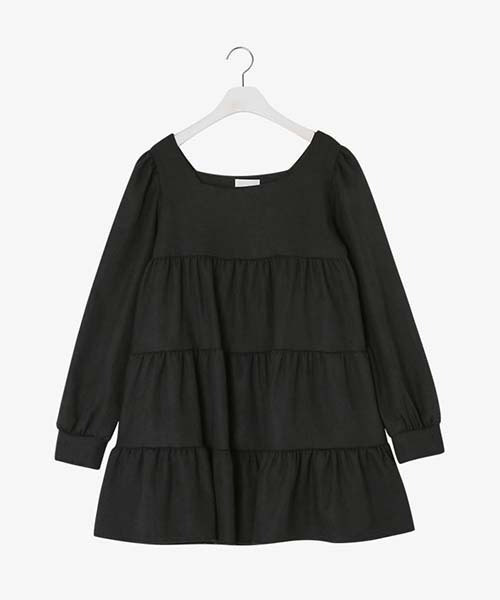 SONA（ソナ）の「SONYUNARA スクエアティアードミニワンピース（ワンピース・レディース・ブラック/ライトベージュ・ONE SIZE）」の16枚目の写真