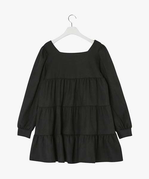 SONA（ソナ）の「SONYUNARA スクエアティアードミニワンピース（ワンピース・レディース・ブラック/ライトベージュ・ONE SIZE）」の13枚目の写真