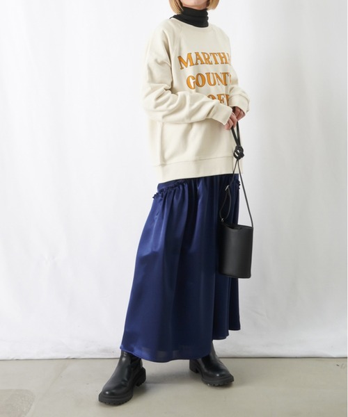 LUCA/LADY LUCK LUCA(ルカ/レディラックルカ)の「LC/LLL サテンラウンドティアードスカート(スカート・レディース・シルバー/ネイビー/ブラウン・FREE)」の11枚目の写真