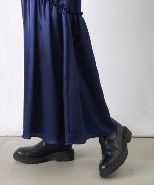 LUCA/LADY LUCK LUCA(ルカ/レディラックルカ)の「LC/LLL サテンラウンドティアードスカート(スカート・レディース・シルバー/ネイビー/ブラウン・FREE)」の15枚目の写真