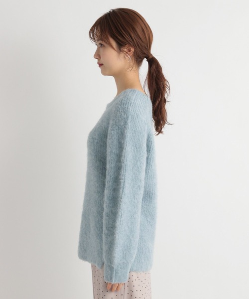 Andemiu(アンデミュウ)の「キモウバックシャンニット175401(ニット/セーター・レディース・ブルー/オフホワイト/グレー・FREE)」の16枚目の写真