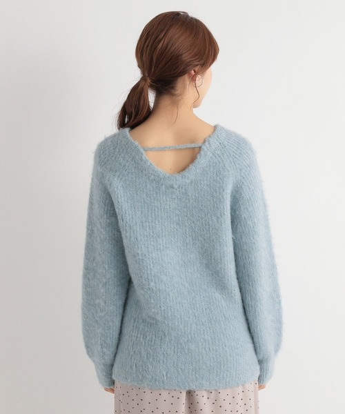 Andemiu(アンデミュウ)の「キモウバックシャンニット175401(ニット/セーター・レディース・ブルー/オフホワイト/グレー・FREE)」の8枚目の写真