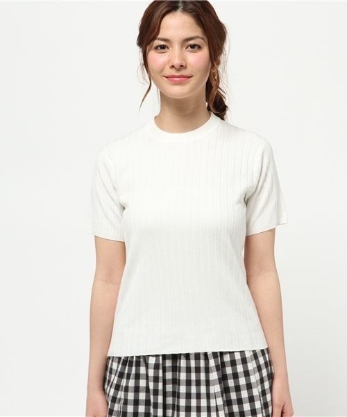 merry jenny（メリージェニー）の「ﾘﾌﾞｽﾀﾝﾄﾞﾈｯｸﾆｯﾄ（ニット/セーター・レディース・アイボリー/ネイビー/ライトブルー/イエロー・FREE）」の5枚目の写真