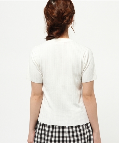 merry jenny（メリージェニー）の「ﾘﾌﾞｽﾀﾝﾄﾞﾈｯｸﾆｯﾄ（ニット/セーター・レディース・アイボリー/ネイビー/ライトブルー/イエロー・FREE）」の7枚目の写真