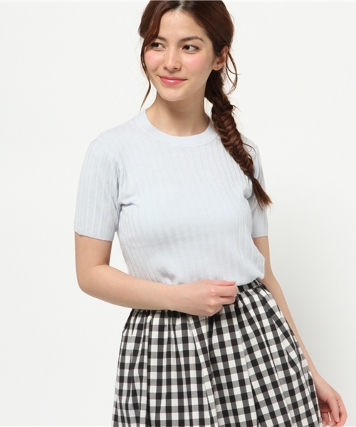 merry jenny（メリージェニー）の「ﾘﾌﾞｽﾀﾝﾄﾞﾈｯｸﾆｯﾄ（ニット/セーター・レディース・アイボリー/ネイビー/ライトブルー/イエロー・FREE）」の13枚目の写真