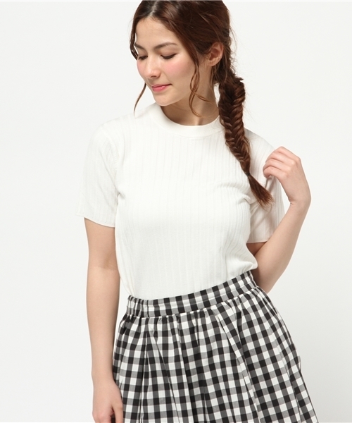 merry jenny（メリージェニー）の「ﾘﾌﾞｽﾀﾝﾄﾞﾈｯｸﾆｯﾄ（ニット/セーター・レディース・アイボリー/ネイビー/ライトブルー/イエロー・FREE）」の14枚目の写真