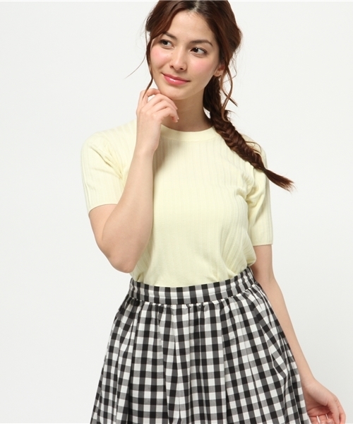 merry jenny（メリージェニー）の「ﾘﾌﾞｽﾀﾝﾄﾞﾈｯｸﾆｯﾄ（ニット/セーター・レディース・アイボリー/ネイビー/ライトブルー/イエロー・FREE）」の15枚目の写真