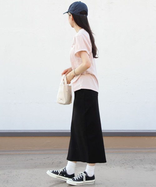 DANTON（ダントン）の「DANTON/ダントン　インナーTEEシャツ　T/C INNER TEE DT-C0195 CVT（Tシャツ/カットソー・レディース・ブラック/ホワイト/レッド/ピンクベージュ/ネイビー/グレー/ミント/ピンク/グレイッシュベージュ/ダークベージュ・M/S）」の14枚目の写真