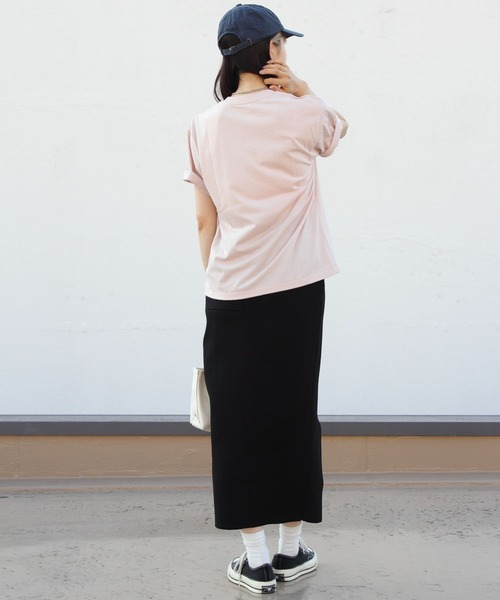 DANTON（ダントン）の「DANTON/ダントン　インナーTEEシャツ　T/C INNER TEE DT-C0195 CVT（Tシャツ/カットソー・レディース・ブラック/ホワイト/レッド/ピンクベージュ/ネイビー/グレー/ミント/ピンク/グレイッシュベージュ/ダークベージュ・M/S）」の15枚目の写真