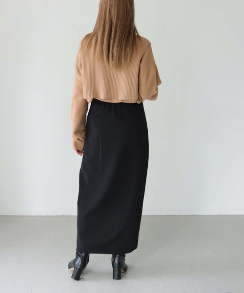 HER CLOSET(ハークローゼット)の「【shemoshelly】ハーフZIPレイヤードニット(ニット/セーター・レディース・チャコールグレー/ブラック/ベージュ/グリーン/アイボリー・M)」の15枚目の写真