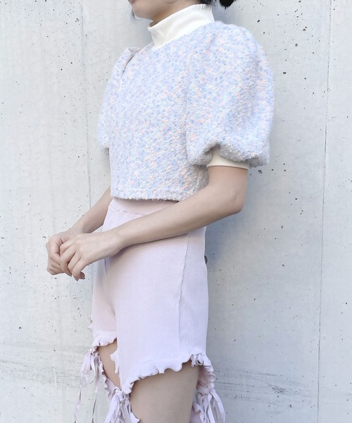 lilLilly（リルリリー）の「マルチドットニットトップス（ニット/セーター・レディース・ブルー/マルチ・FREE）」の10枚目の写真