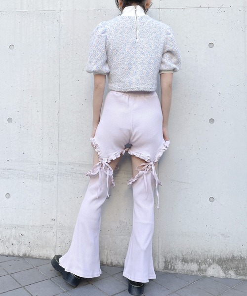 lilLilly（リルリリー）の「マルチドットニットトップス（ニット/セーター・レディース・ブルー/マルチ・FREE）」の6枚目の写真