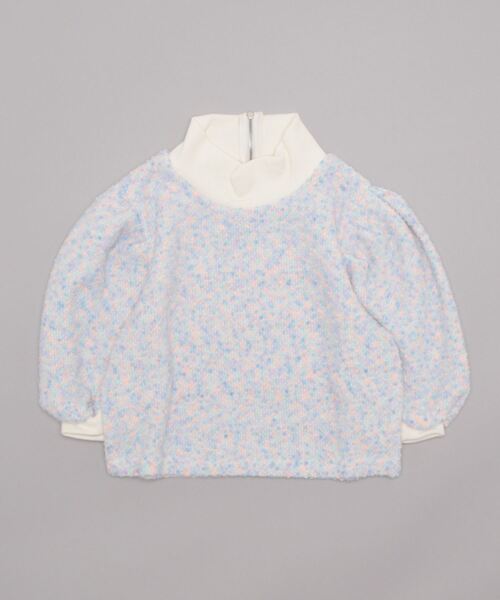 lilLilly（リルリリー）の「マルチドットニットトップス（ニット/セーター・レディース・ブルー/マルチ・FREE）」の4枚目の写真