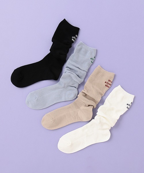 LOVETOXIC（ラブトキシック）の「リブくしゅくしゅソックス（ソックス/靴下・キッズ・ブラック/サックスブルー/ベージュ/オフホワイト・FREE）」の9枚目の写真