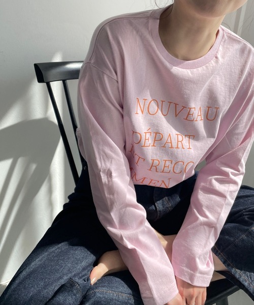 LOWRYS FARM（ローリーズファーム）の「カラーロゴプリントロングスリーブ　177895（Tシャツ/カットソー・レディース・ホワイト/グレー/ピンク/ホワイト系その他・FREE）」の10枚目の写真