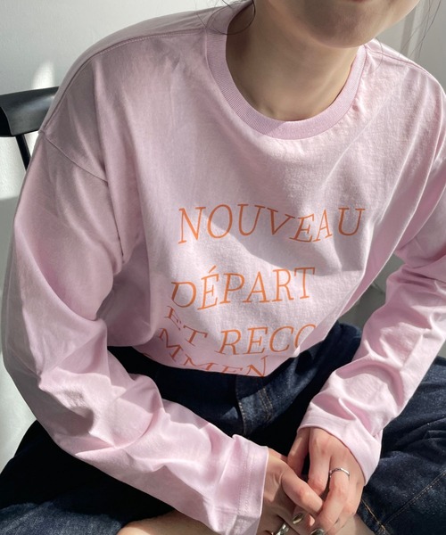 LOWRYS FARM（ローリーズファーム）の「カラーロゴプリントロングスリーブ　177895（Tシャツ/カットソー・レディース・ホワイト/グレー/ピンク/ホワイト系その他・FREE）」の11枚目の写真