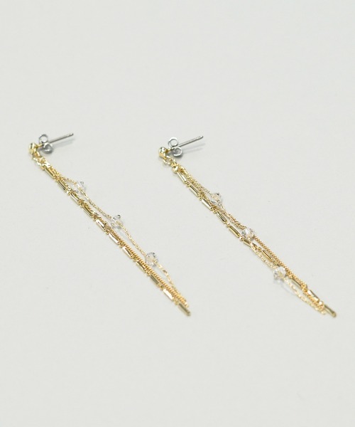 CARETTE(カレット)の「flow pearl チェーンピアス(ピアス(両耳用)・レディース・シルバー/ゴールド・FREE)」の2枚目の写真