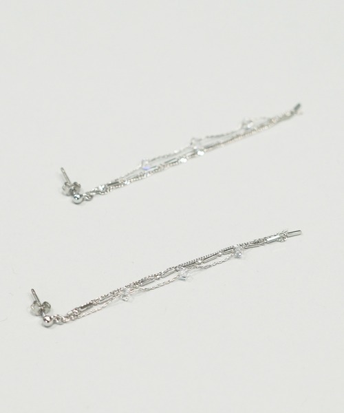 CARETTE(カレット)の「flow pearl チェーンピアス(ピアス(両耳用)・レディース・シルバー/ゴールド・FREE)」の3枚目の写真