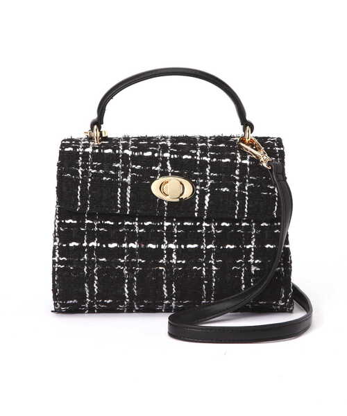 EDIT COLOGNE（エディットコロン）の「ツイードショルダーバッグ（ショルダーバッグ・レディース・ホワイト/ブラック・ﾌﾘ-）」の7枚目の写真