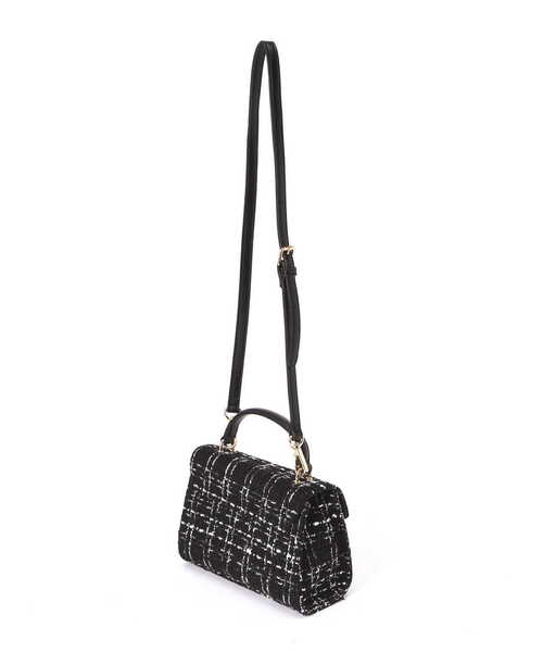 EDIT COLOGNE（エディットコロン）の「ツイードショルダーバッグ（ショルダーバッグ・レディース・ホワイト/ブラック・ﾌﾘ-）」の4枚目の写真