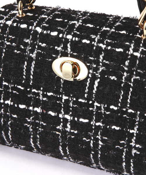 EDIT COLOGNE（エディットコロン）の「ツイードショルダーバッグ（ショルダーバッグ・レディース・ホワイト/ブラック・ﾌﾘ-）」の9枚目の写真
