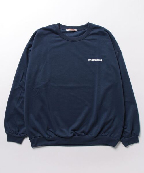 NinaetLina（ニナエリナ）の「ワンポイントロゴクルーネックカットソー（スウェット・レディース・グレー/ネイビー・L/M/XL）」の9枚目の写真