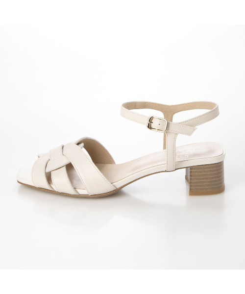 Riz raffinee（リズラフィーネ）の「スクエア編込みストラップサンダル（サンダル・レディース・グリーン/ブラック/アイボリー・23cm/22.5cm/24cm/23.5cm/24.5cm）」の15枚目の写真