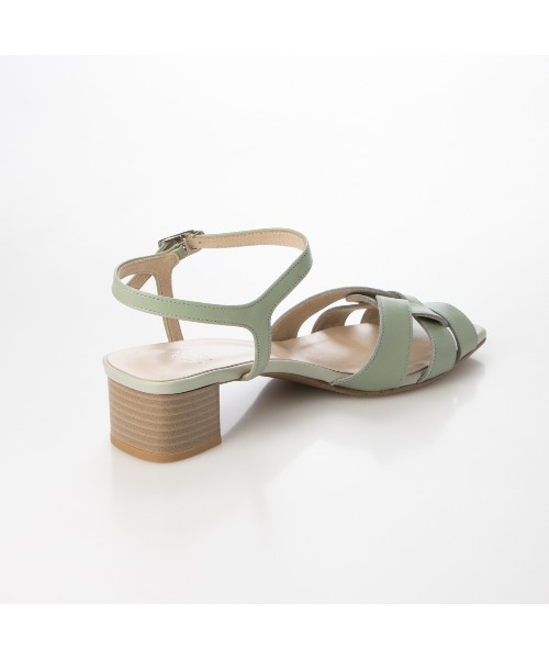 Riz raffinee（リズラフィーネ）の「スクエア編込みストラップサンダル（サンダル・レディース・グリーン/ブラック/アイボリー・23cm/22.5cm/24cm/23.5cm/24.5cm）」の5枚目の写真