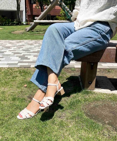 Riz raffinee（リズラフィーネ）の「スクエア編込みストラップサンダル（サンダル・レディース・グリーン/ブラック/アイボリー・23cm/22.5cm/24cm/23.5cm/24.5cm）」の20枚目の写真