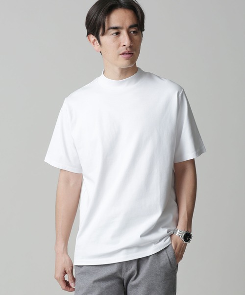 NANO universe（ナノユニバース）の「Anti Soaked 汗染み防止 モックネックTシャツ（Tシャツ/カットソー・メンズ・ブラック/ホワイト/ネイビー・S/M/L/XL）」の2枚目の写真