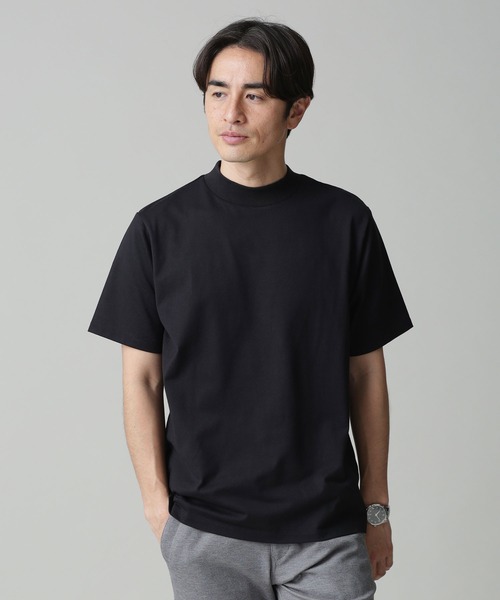 NANO universe（ナノユニバース）の「Anti Soaked 汗染み防止 モックネックTシャツ（Tシャツ/カットソー・メンズ・ブラック/ホワイト/ネイビー・S/M/L/XL）」の5枚目の写真