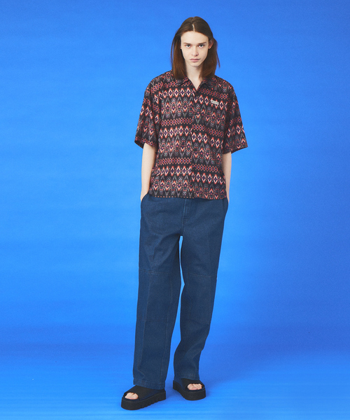 WILDERNESS EXPERIENCE（ウィルダネスエクスペリエンス）の「WILDERNESS EXPERIENCE / ウィルダネスエクスペリエンス  / Peacock pattern open collar shirt // オープンカラーシャツ　/ セットアップ（シャツ/ブラウス・メンズ・ブラック系その他/ブラウン系その他・M/L/XL）」の4枚目の写真