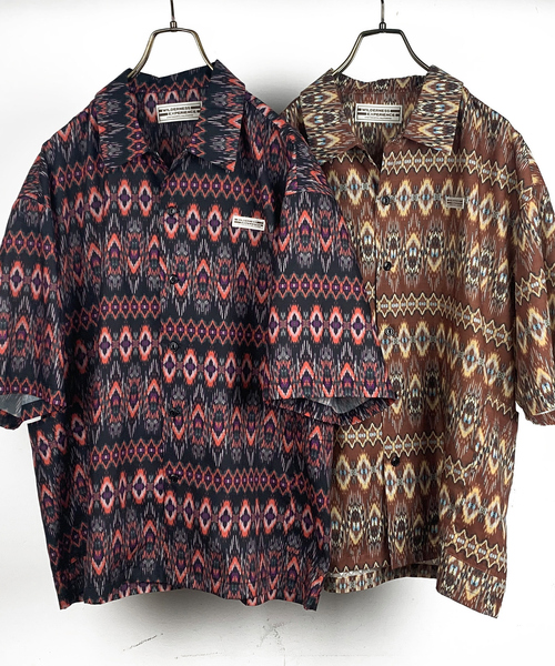 WILDERNESS EXPERIENCE（ウィルダネスエクスペリエンス）の「WILDERNESS EXPERIENCE / ウィルダネスエクスペリエンス  / Peacock pattern open collar shirt // オープンカラーシャツ　/ セットアップ（シャツ/ブラウス・メンズ・ブラック系その他/ブラウン系その他・M/L/XL）」の17枚目の写真