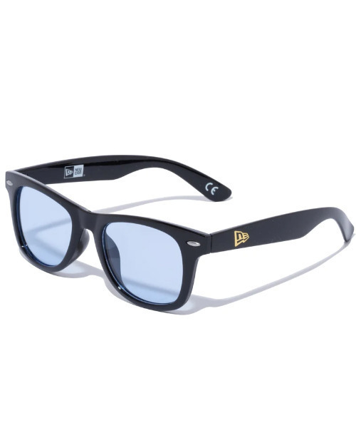 NEW ERA(ニューエラ)の「NEW ERA/ニューエラ サングラス ウェリントン シャイニーブラックフレーム ライトブルーレンズ 13517745(サングラス・メンズ・ブラック×ブルー・FREE)」の1枚目の写真