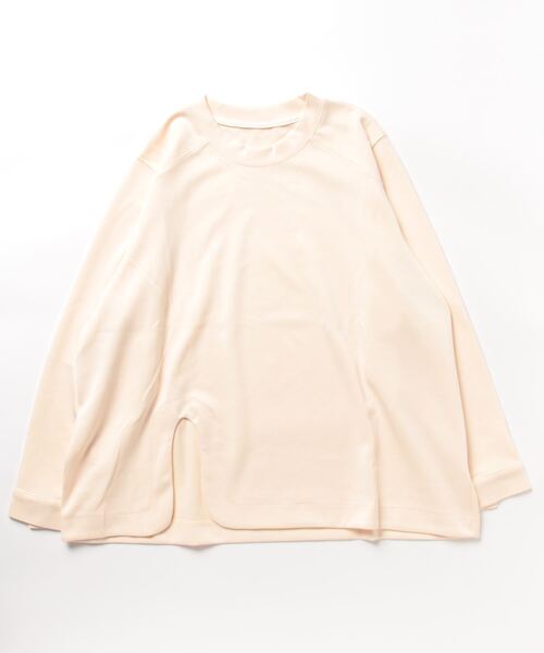 aimoha(アイモハ)の「ビッグシルエット スリットトップス(Tシャツ/カットソー・レディース・ベージュ/グレー/ブラック/ホワイト・FREE)」の9枚目の写真