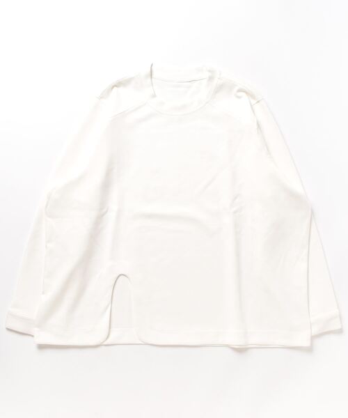 aimoha(アイモハ)の「ビッグシルエット スリットトップス(Tシャツ/カットソー・レディース・ベージュ/グレー/ブラック/ホワイト・FREE)」の6枚目の写真