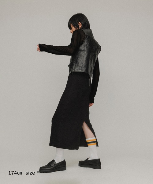 M TO R（ムウトアール）の「［TOPS］RIB SHEER TOP（Tシャツ/カットソー・レディース・ブラック/オフホワイト/オレンジ・FREE）」の19枚目の写真