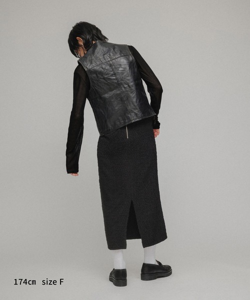 M TO R（ムウトアール）の「［TOPS］RIB SHEER TOP（Tシャツ/カットソー・レディース・ブラック/オフホワイト/オレンジ・FREE）」の15枚目の写真