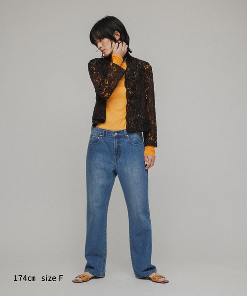 M TO R（ムウトアール）の「［TOPS］RIB SHEER TOP（Tシャツ/カットソー・レディース・ブラック/オフホワイト/オレンジ・FREE）」の16枚目の写真