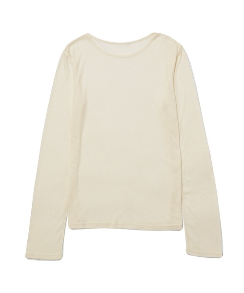 M TO R（ムウトアール）の「［TOPS］RIB SHEER TOP（Tシャツ/カットソー・レディース・ブラック/オフホワイト/オレンジ・FREE）」の21枚目の写真