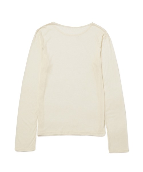 M TO R（ムウトアール）の「［TOPS］RIB SHEER TOP（Tシャツ/カットソー・レディース・ブラック/オフホワイト/オレンジ・FREE）」の17枚目の写真
