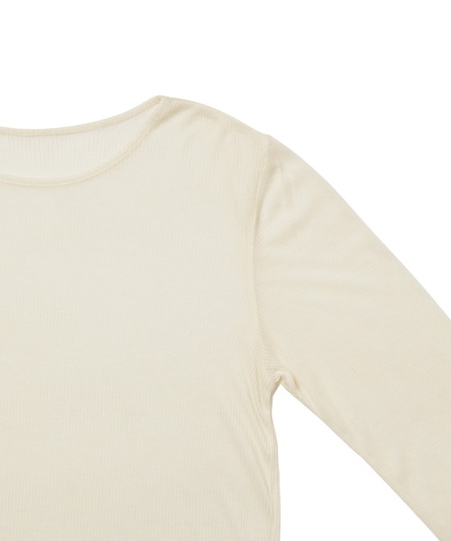M TO R（ムウトアール）の「［TOPS］RIB SHEER TOP（Tシャツ/カットソー・レディース・ブラック/オフホワイト/オレンジ・FREE）」の6枚目の写真