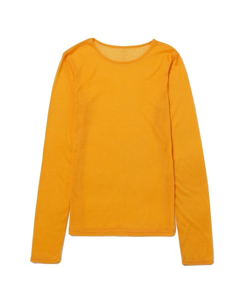 M TO R（ムウトアール）の「［TOPS］RIB SHEER TOP（Tシャツ/カットソー・レディース・ブラック/オフホワイト/オレンジ・FREE）」の18枚目の写真