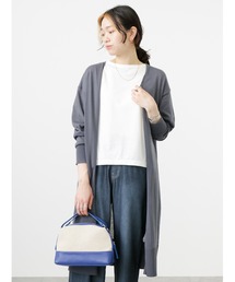 Samansa Mos2 blue | ロングカーディガン(ニット/セーター)